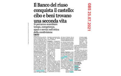 Immagine: banco del riuso giornale di brescia 25 luglio 2021