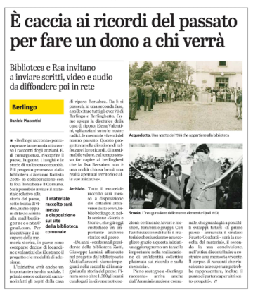 Rassegna Stampa: il Giornale di Brescia spiega nel dettaglio il progetto "Berlingo Racconta"
