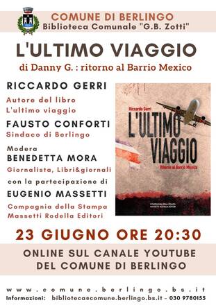 Appuntamento con l'autore: il prossimo 23 giugno, alle 20.30, Riccardo Gerri presenterà il suo primo libro dal titolo: “L'ultimo viaggio, ritorno al Barrio Mexico”.