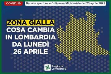 Lombardia in Zona Gialla dal 26 aprile 2021.